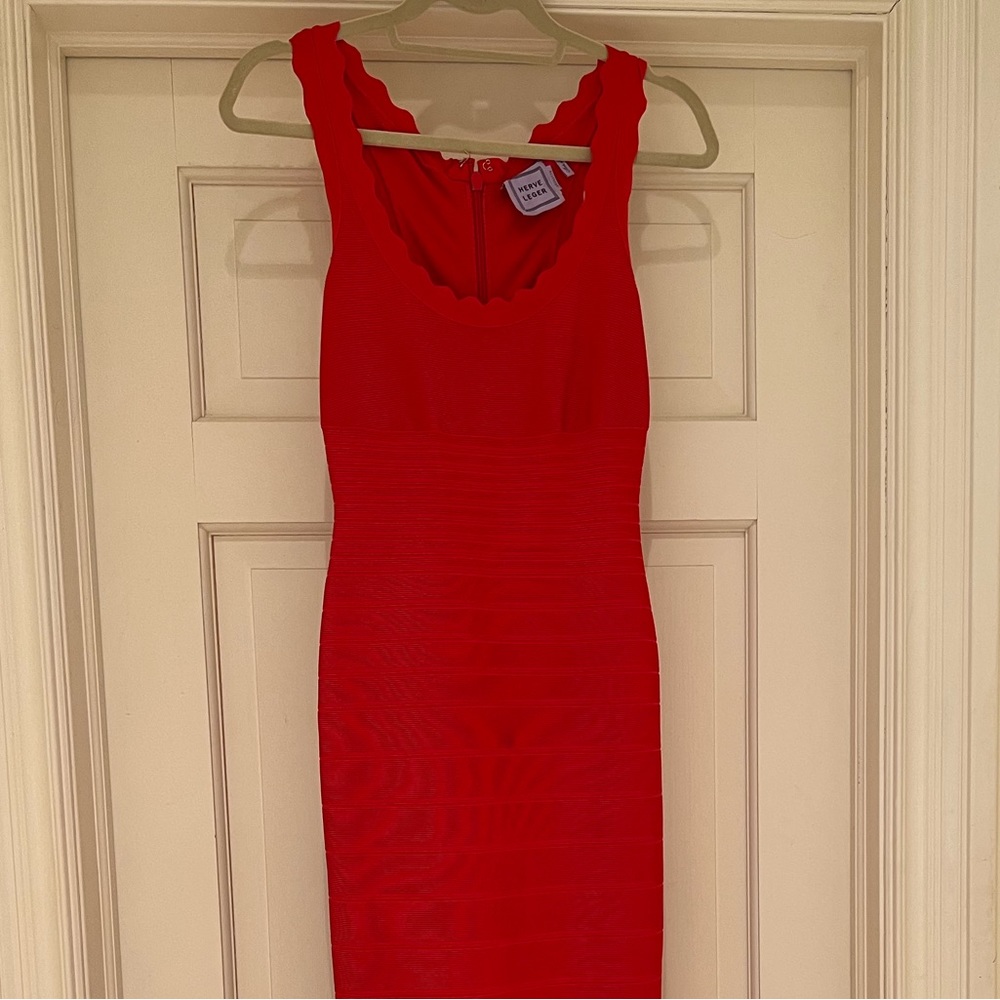 Herve Leger Red Gown
